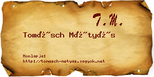Tomásch Mátyás névjegykártya