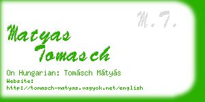 matyas tomasch business card