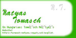 matyas tomasch business card